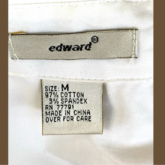 EDWARD WHITE COTTON BUTTON DOWN SHIRT DRESS. WOMEN’S SIZE MEDIUM - Picture 7 of 8
